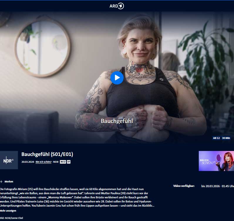 Miriam Wagner ARD Doku Bin ich schön
